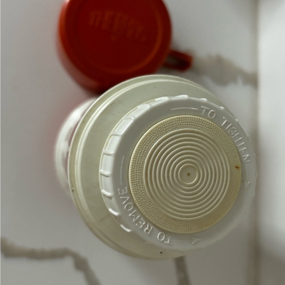 Retro Vintage Thermos King Seeley Plastic Orange Diamond - Half Pint 28A53 - Picture 6 of 10